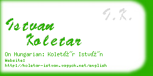 istvan koletar business card
